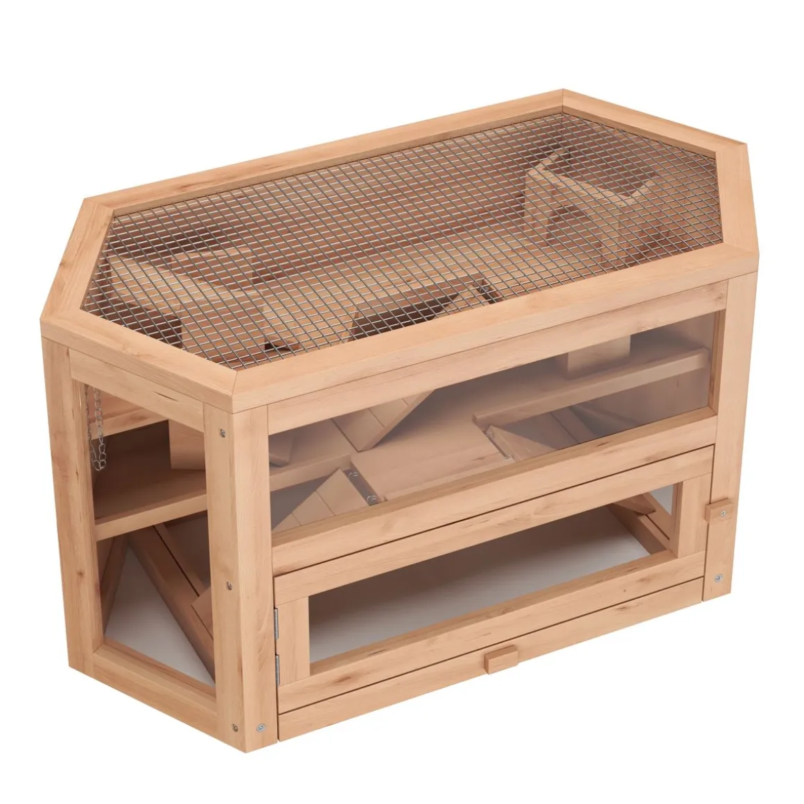 Kleintierkäfig Holz 80 x 40 x 43 cm natur