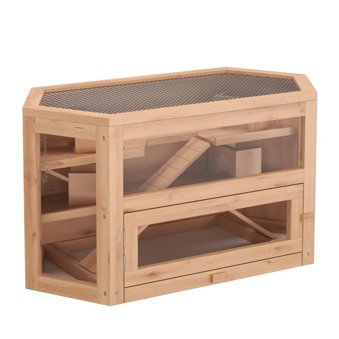 Kleintierkäfig Holz 80 x 40 x 43 cm natur