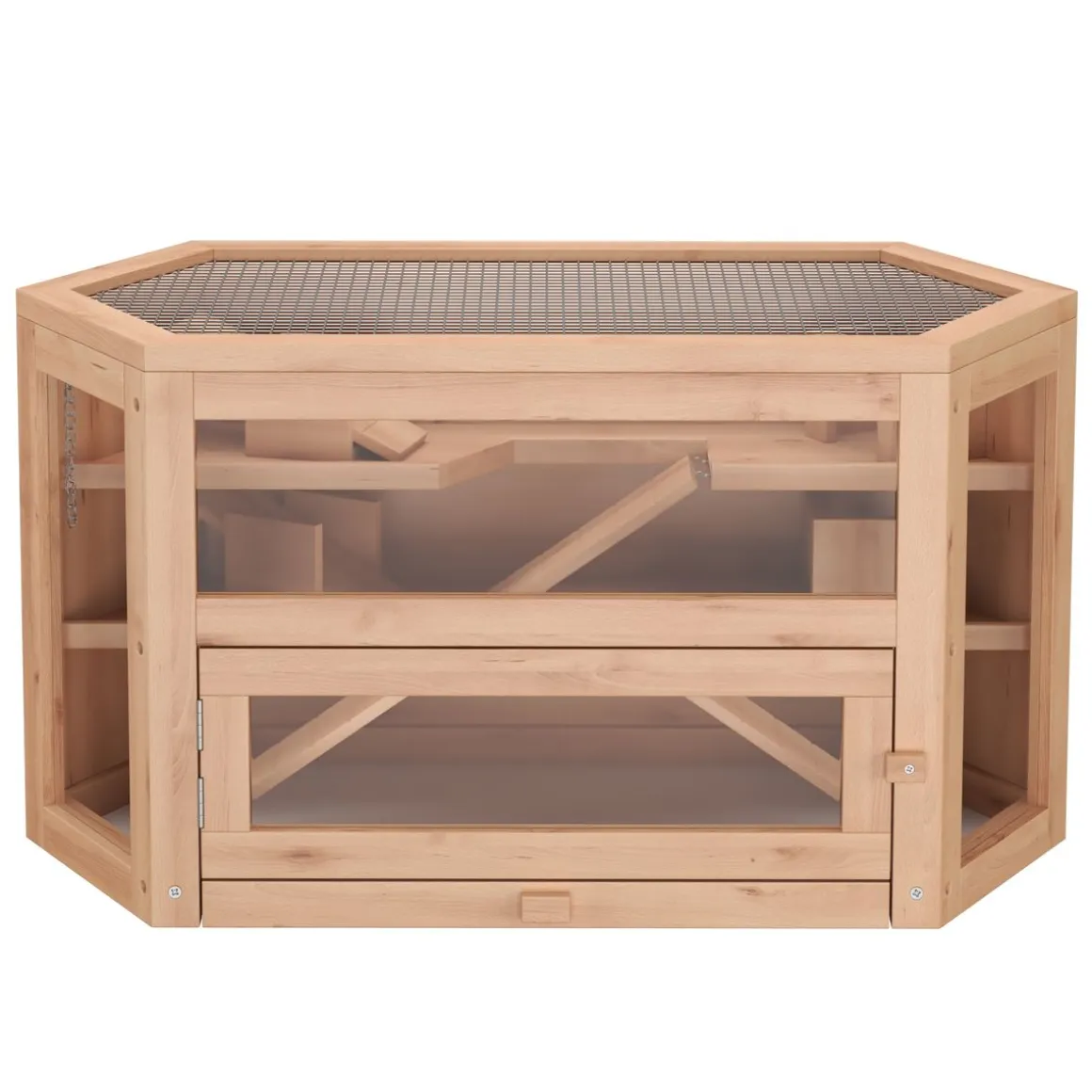 Kleintierkäfig Holz 80 x 40 x 43 cm natur