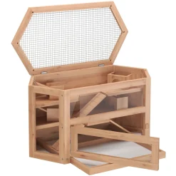 Kleintierkäfig Holz 80 x 40 x 43 cm natur