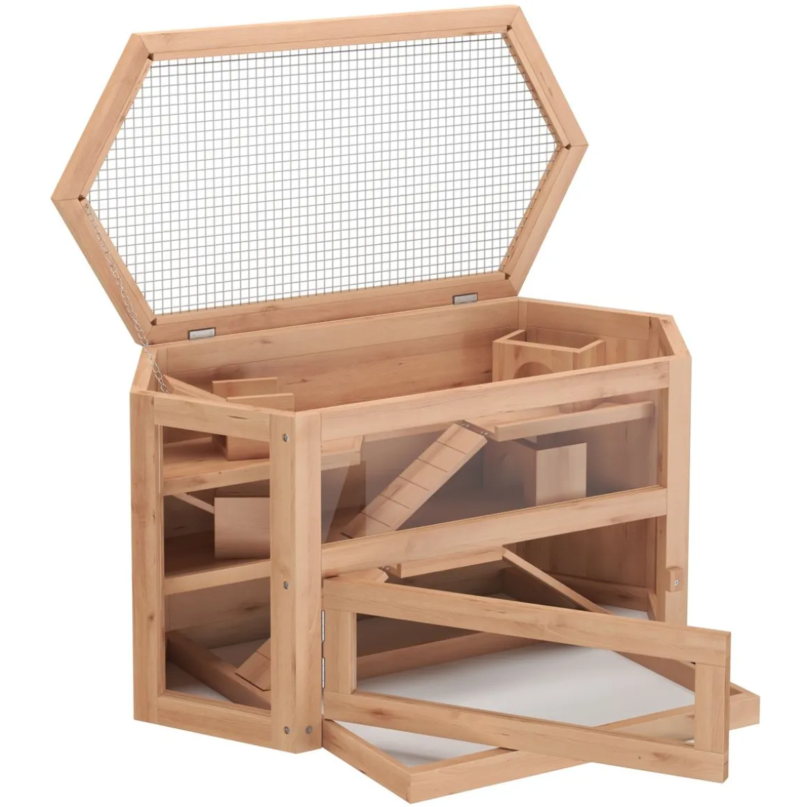 Kleintierkäfig Holz 80 x 40 x 43 cm natur