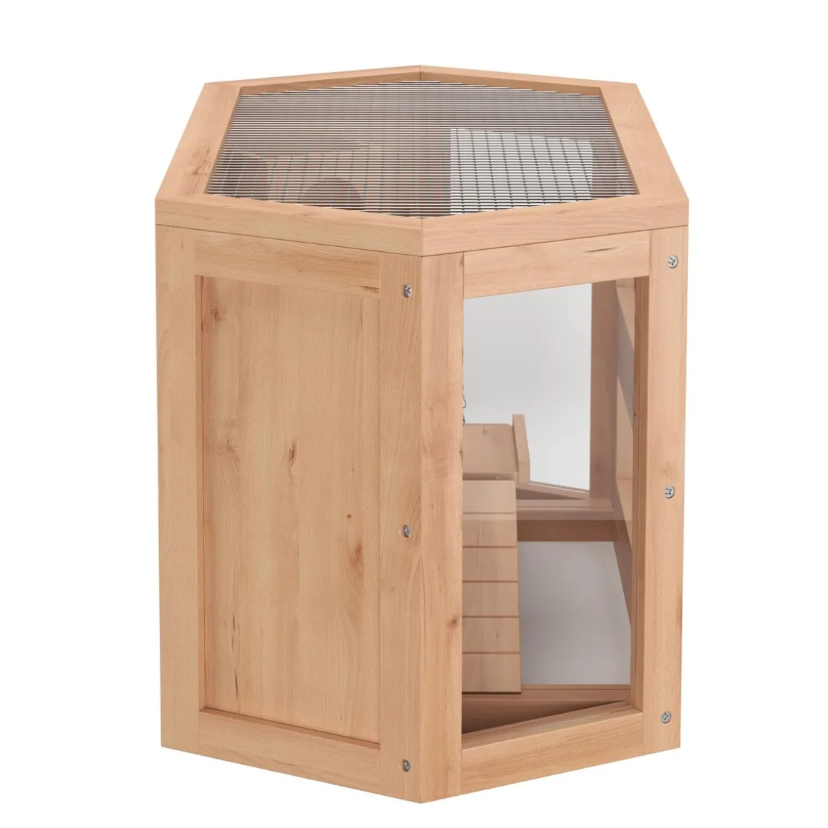Kleintierkäfig Holz 80 x 40 x 43 cm natur