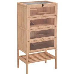 Kleintierkäfig Holz 60 x 40 x 120 cm natur