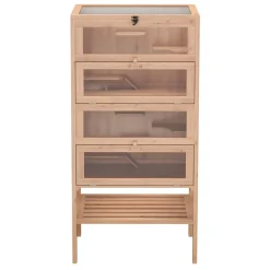 Kleintierkäfig Holz 60 x 40 x 120 cm natur