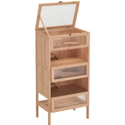Kleintierkäfig Holz 60 x 40 x 120 cm natur