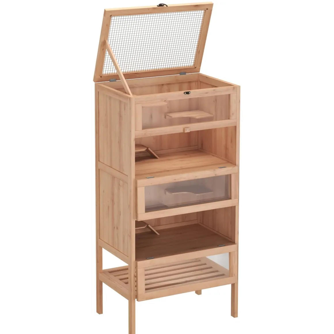 Kleintierkäfig Holz 60 x 40 x 120 cm natur