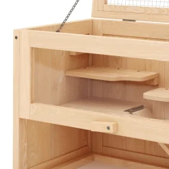 Kleintierkäfig Holz 60 x 35 x 42 cm natur
