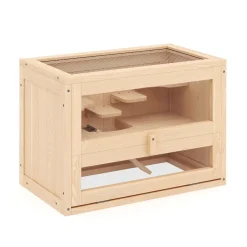 Kleintierkäfig Holz 60 x 35 x 42 cm natur