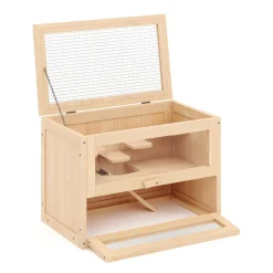 Kleintierkäfig Holz 60 x 35 x 42 cm natur