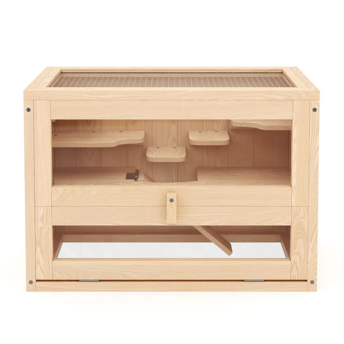 Kleintierkäfig Holz 60 x 35 x 42 cm natur