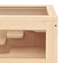 Kleintierkäfig Holz 60 x 35 x 42 cm natur