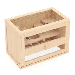 Kleintierkäfig Holz 60 x 35 x 42 cm natur