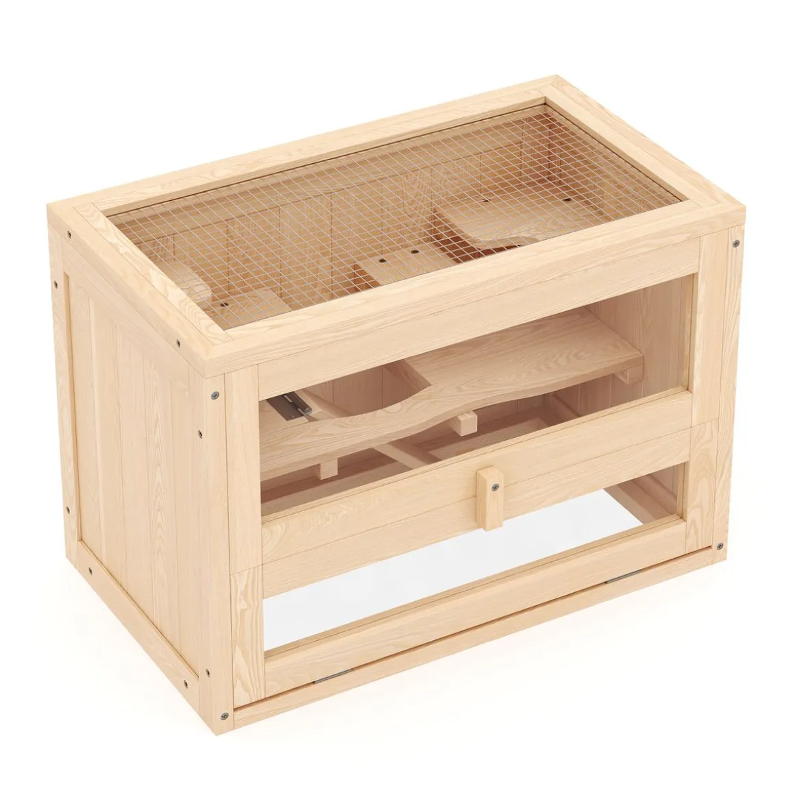 Kleintierkäfig Holz 60 x 35 x 42 cm natur