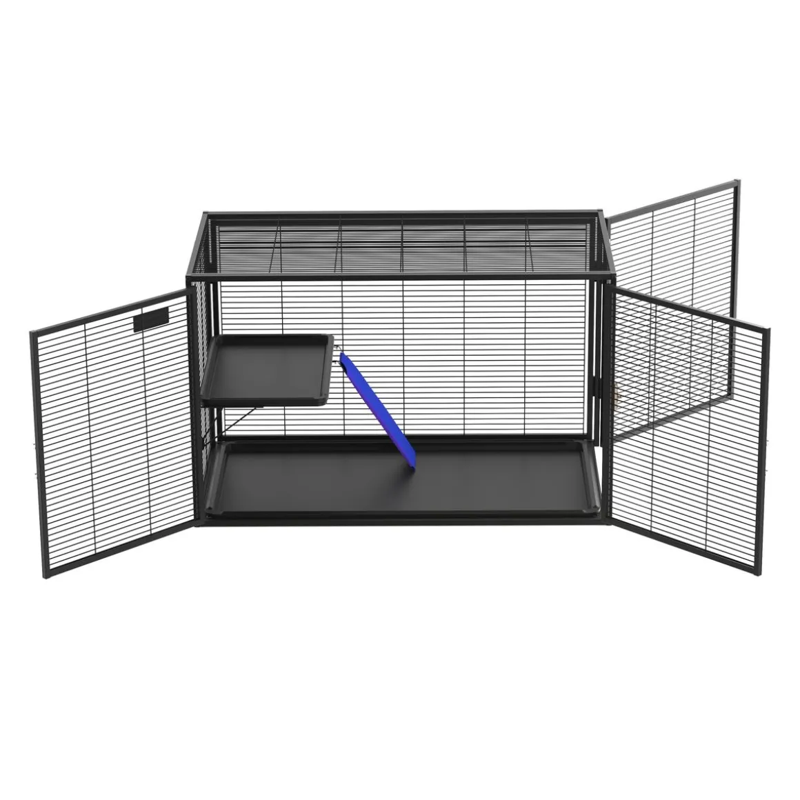 Kleintierkäfig 92 x 58 x 65 cm schwarz