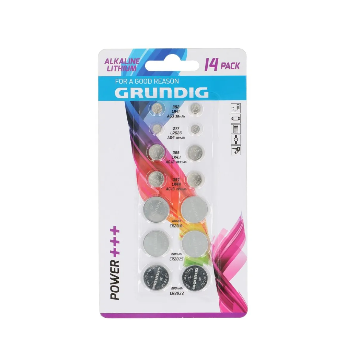 Knopfzellen Set GRUNDIG 14-teilig