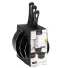 Kochtopf Set Carbonstahl 3-teilig schwarz