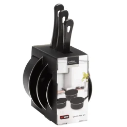 Kochtopf Set Carbonstahl 3-teilig schwarz