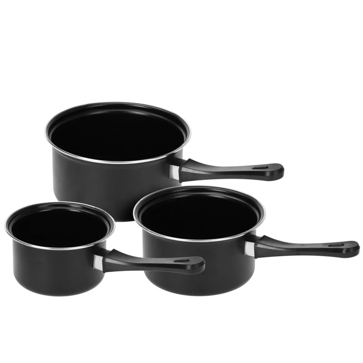 Kochtopf Set Carbonstahl 3-teilig schwarz