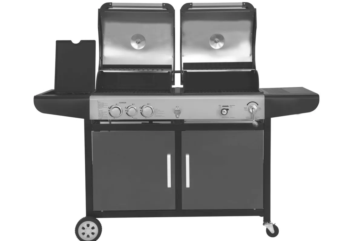 Kombigrill Gas und Holzkohle BBQ