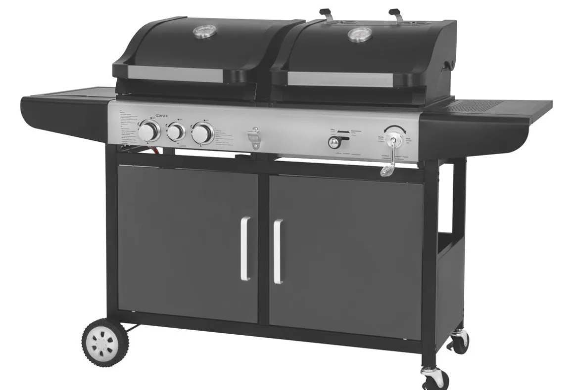 Kombigrill Gas und Holzkohle BBQ