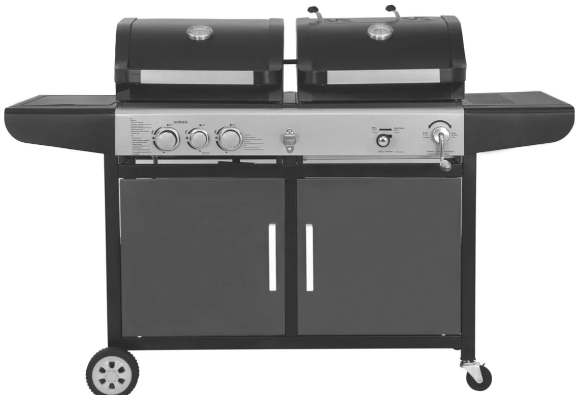 Kombigrill Gas und Holzkohle BBQ