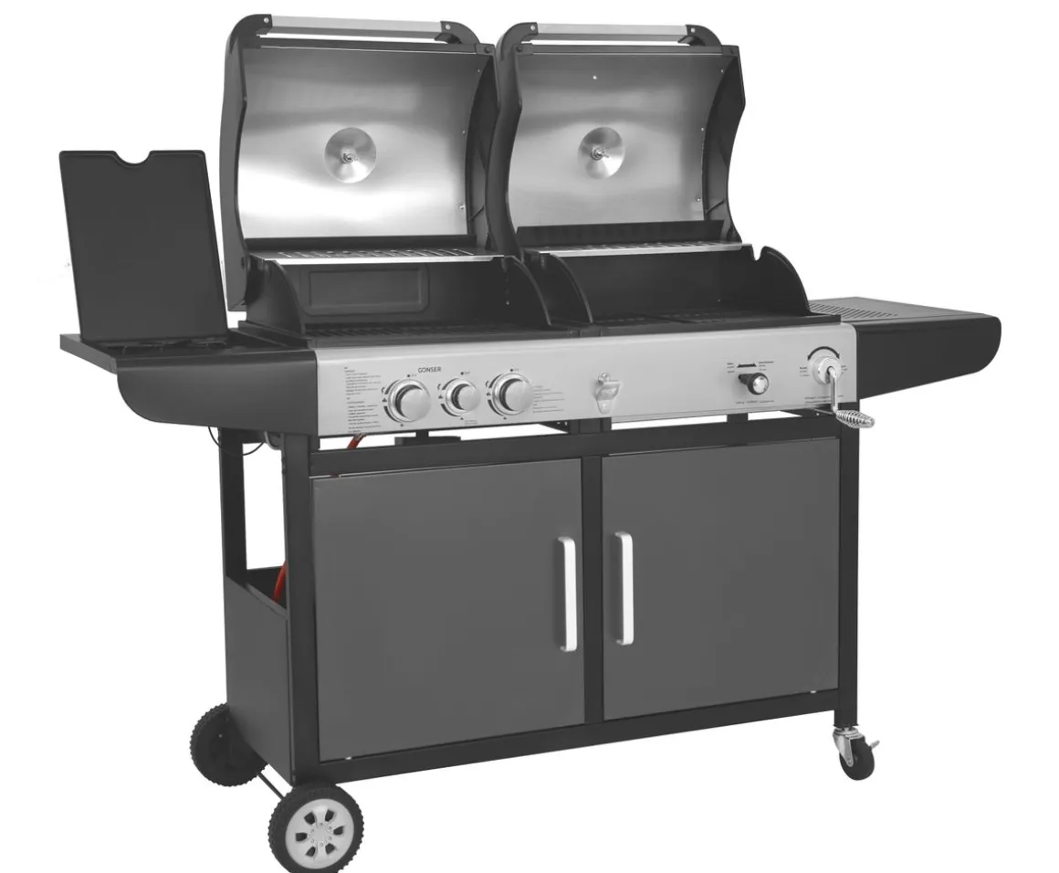 Kombigrill Gas und Holzkohle BBQ