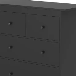 Kommode ADALIE 8 Schubladen 160 x 96 cm schwarz