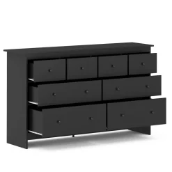 Kommode ADALIE 8 Schubladen 160 x 96 cm schwarz