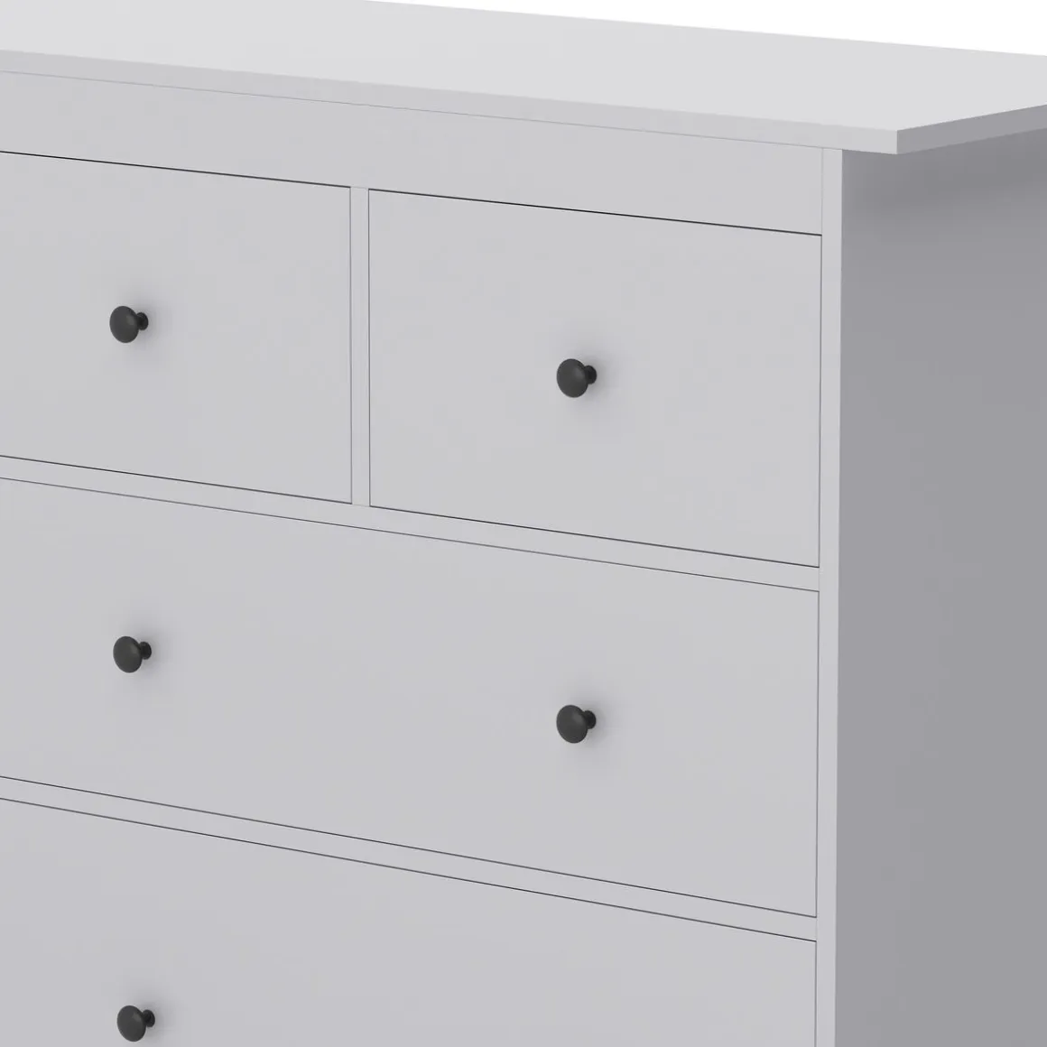 Kommode ADALIE 8 Schubladen 160 x 96 cm grau