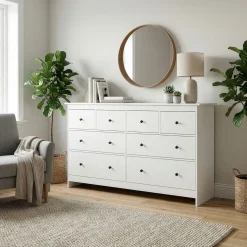 Kommode ADALIE 8 Schubladen 160 x 96 cm weiss