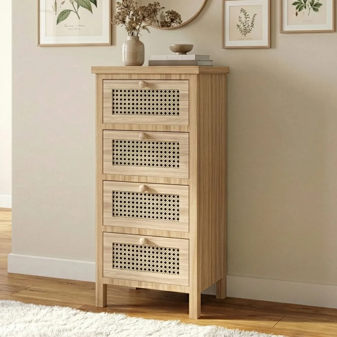 Kommode ALDO 4 Schubladen 34 x 78 cm natur