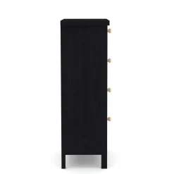 Kommode ALDO 4 Schubladen 34 x 78 cm schwarz/hellbraun