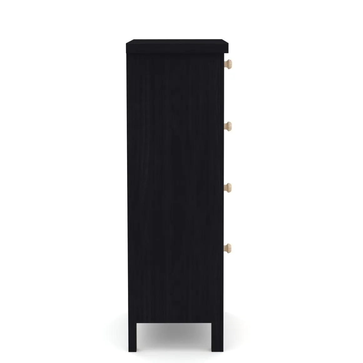 Kommode ALDO 4 Schubladen 34 x 78 cm schwarz/hellbraun