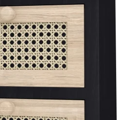Kommode ALDO 4 Schubladen 34 x 78 cm schwarz/hellbraun