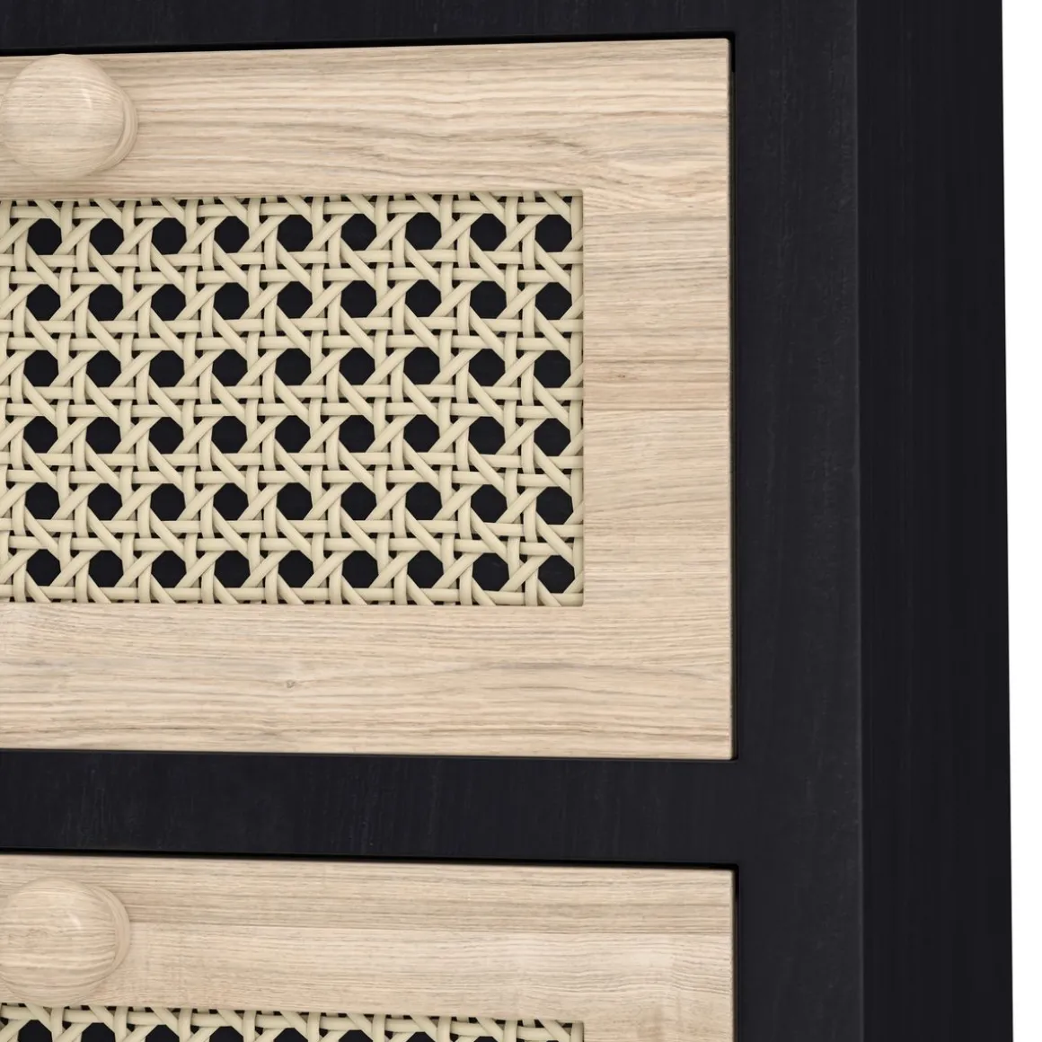 Kommode ALDO 4 Schubladen 34 x 78 cm schwarz/hellbraun