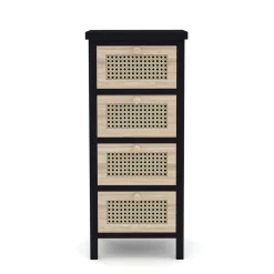 Kommode ALDO 4 Schubladen 34 x 78 cm schwarz/hellbraun