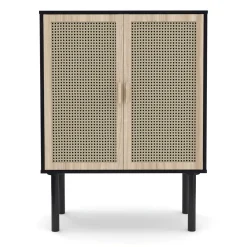 Kommode ALDO 80 x 110 cm schwarz/hellbraun