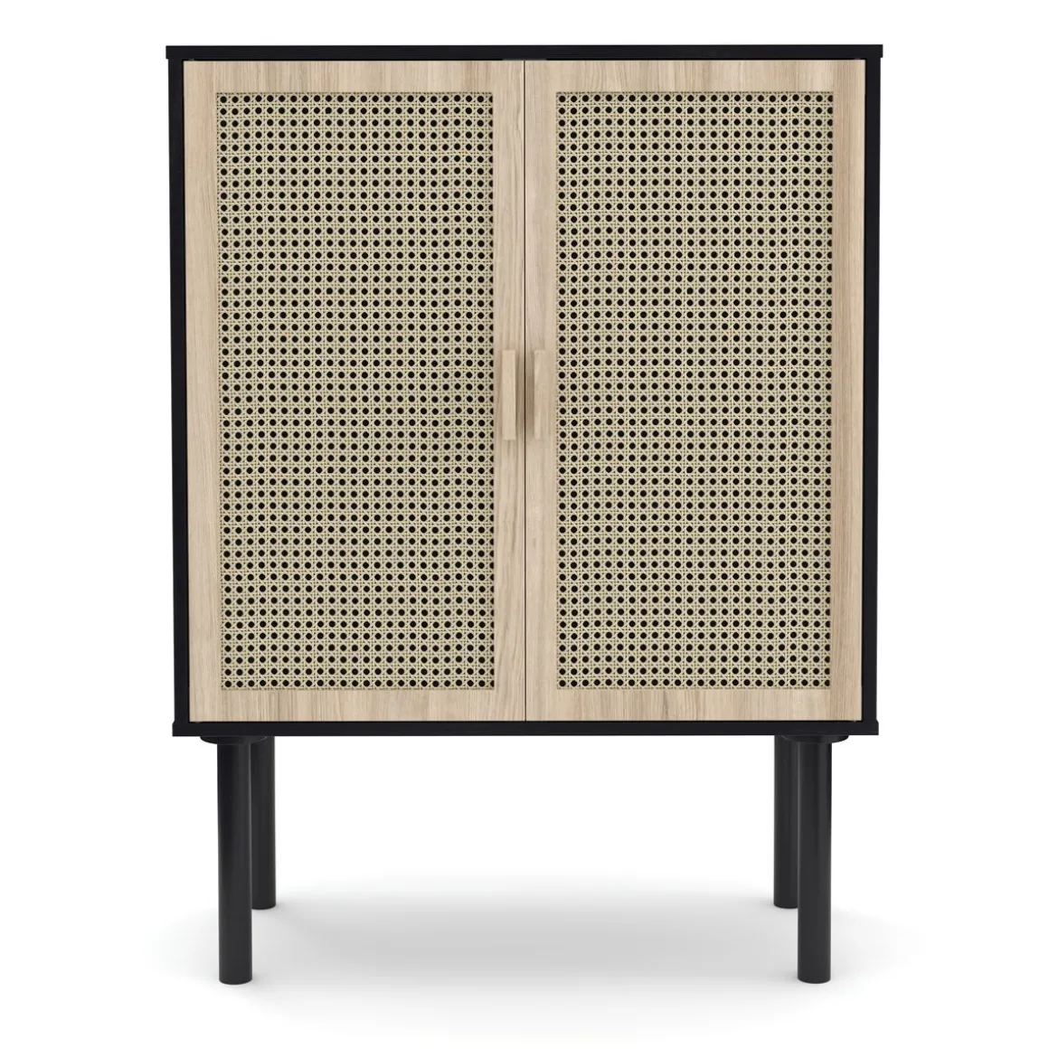 Kommode ALDO 80 x 110 cm schwarz/hellbraun