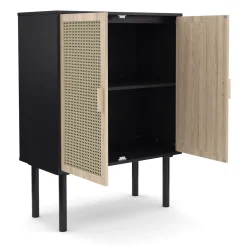 Kommode ALDO 80 x 110 cm schwarz/hellbraun