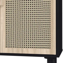 Kommode ALDO 80 x 110 cm schwarz/hellbraun