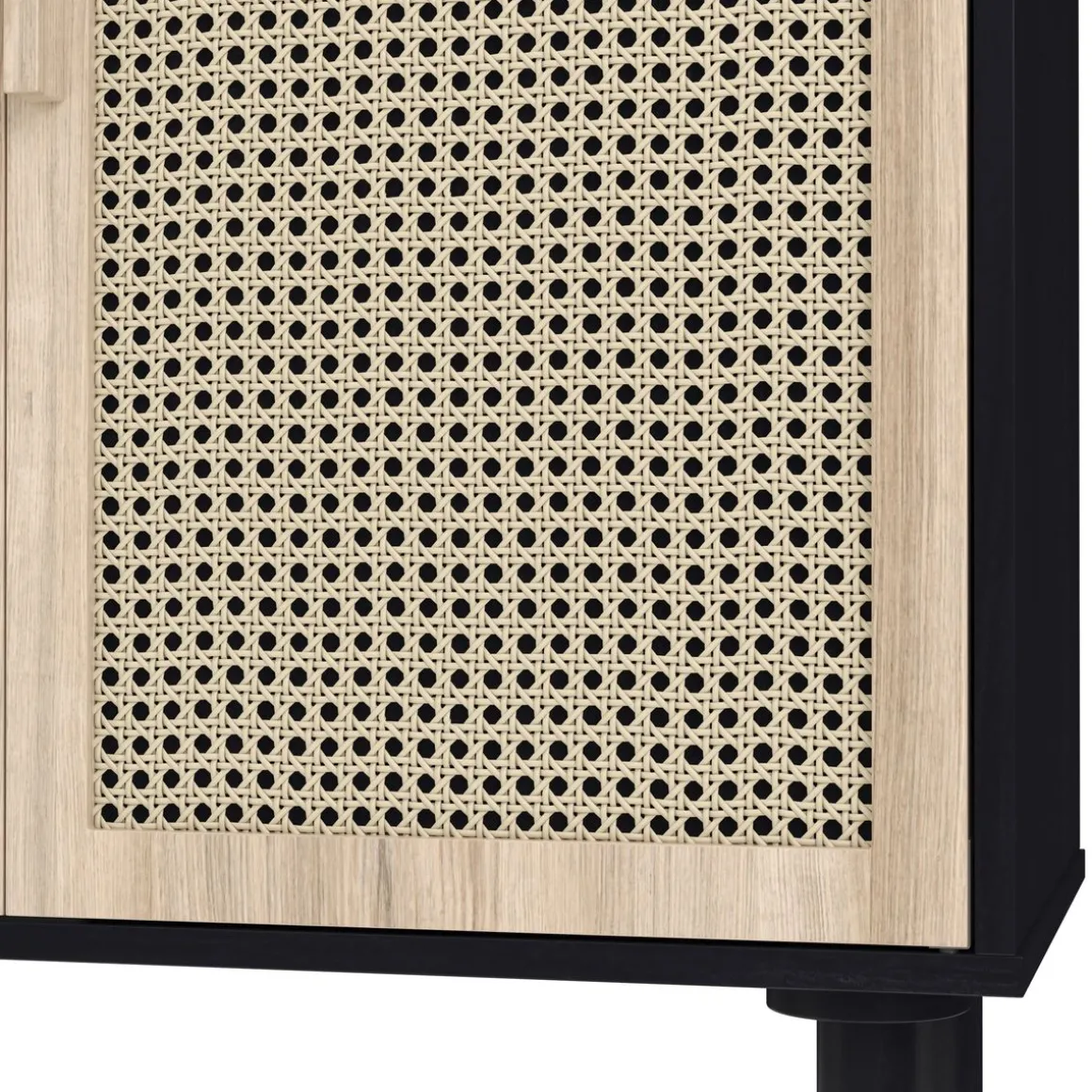 Kommode ALDO 80 x 110 cm schwarz/hellbraun