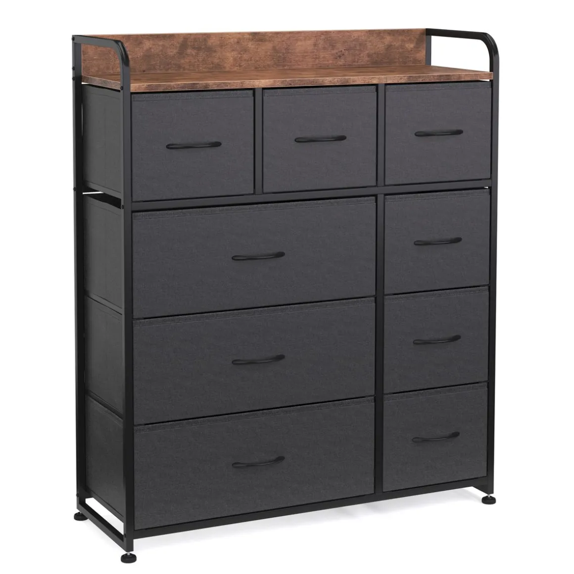 Kommode ALFONSO 83 x 89 cm schwarz/braun