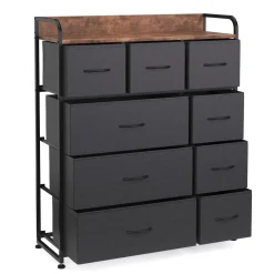 Kommode ALFONSO 83 x 89 cm schwarz/braun
