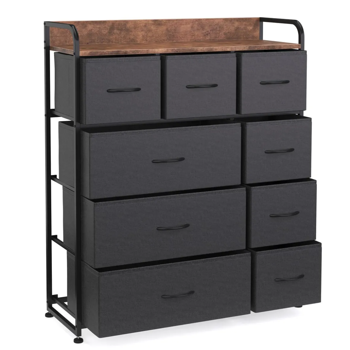 Kommode ALFONSO 83 x 89 cm schwarz/braun