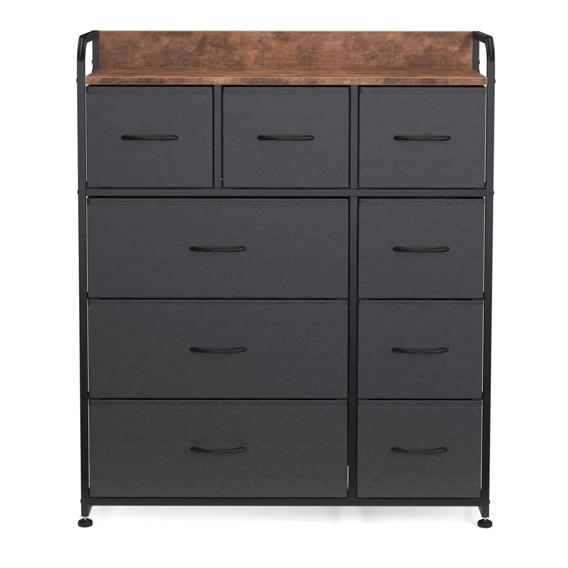 Kommode ALFONSO 83 x 89 cm schwarz/braun
