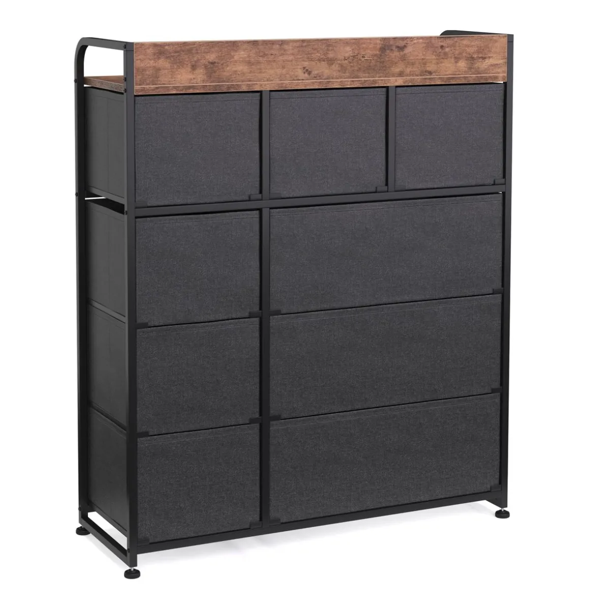 Kommode ALFONSO 83 x 89 cm schwarz/braun