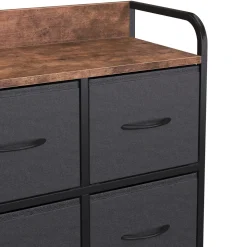 Kommode ALFONSO 83 x 89 cm schwarz/braun