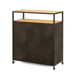 Kommode auf Rollen Industrial FORGE 85 x 98 cm schwarz/braun