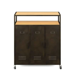 Kommode auf Rollen Industrial FORGE 85 x 98 cm schwarz/braun