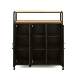 Kommode auf Rollen Industrial FORGE 85 x 98 cm schwarz/braun